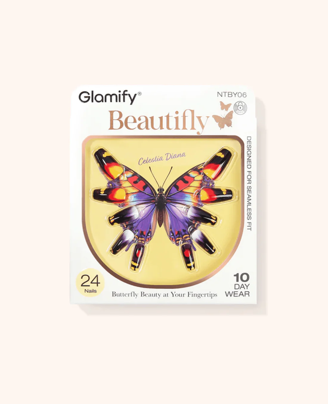 Absolute New York Beautifly Press-On Nails - Coffin Medium - Image 16