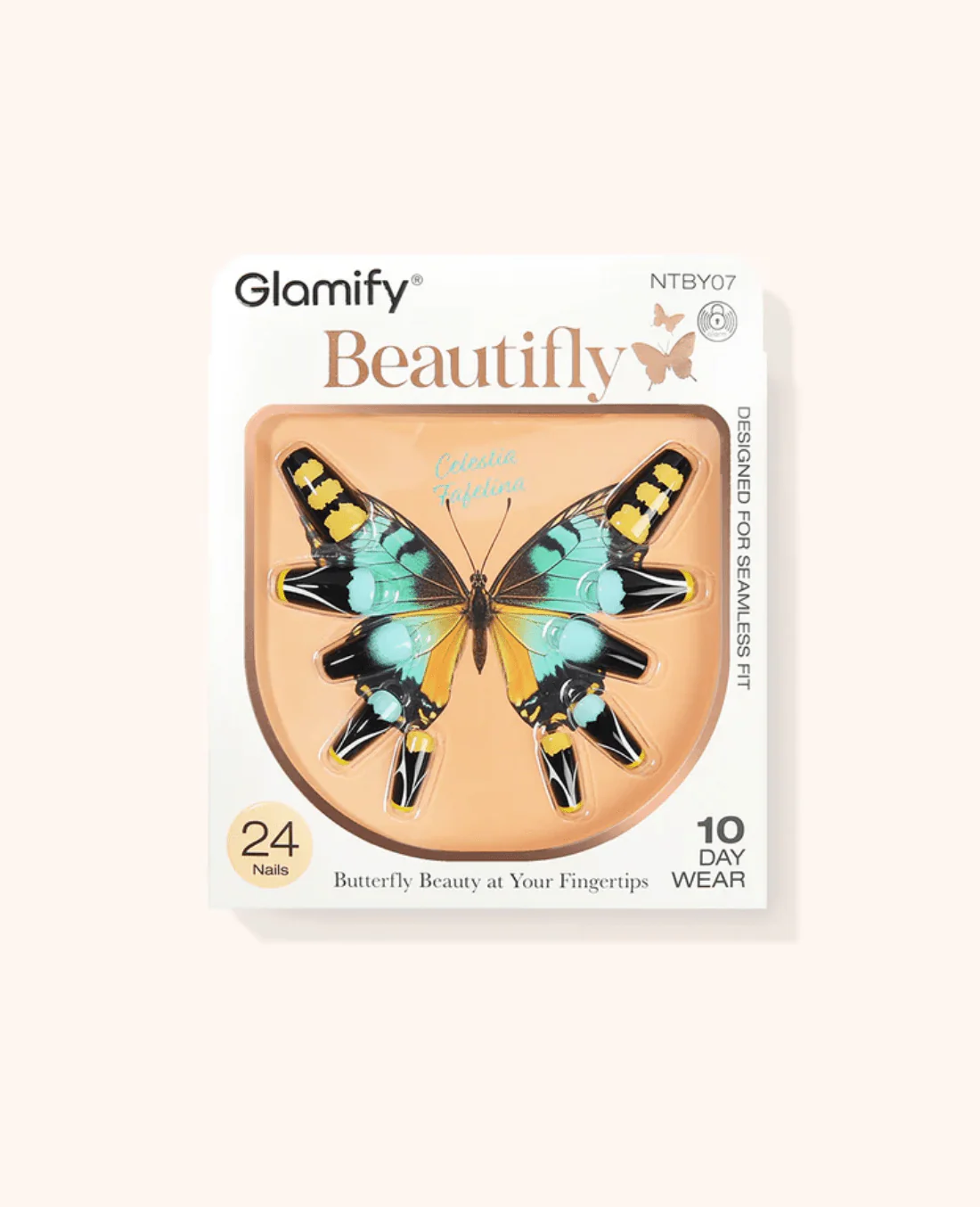 Absolute New York Beautifly Press-On Nails - Coffin Medium - Image 19
