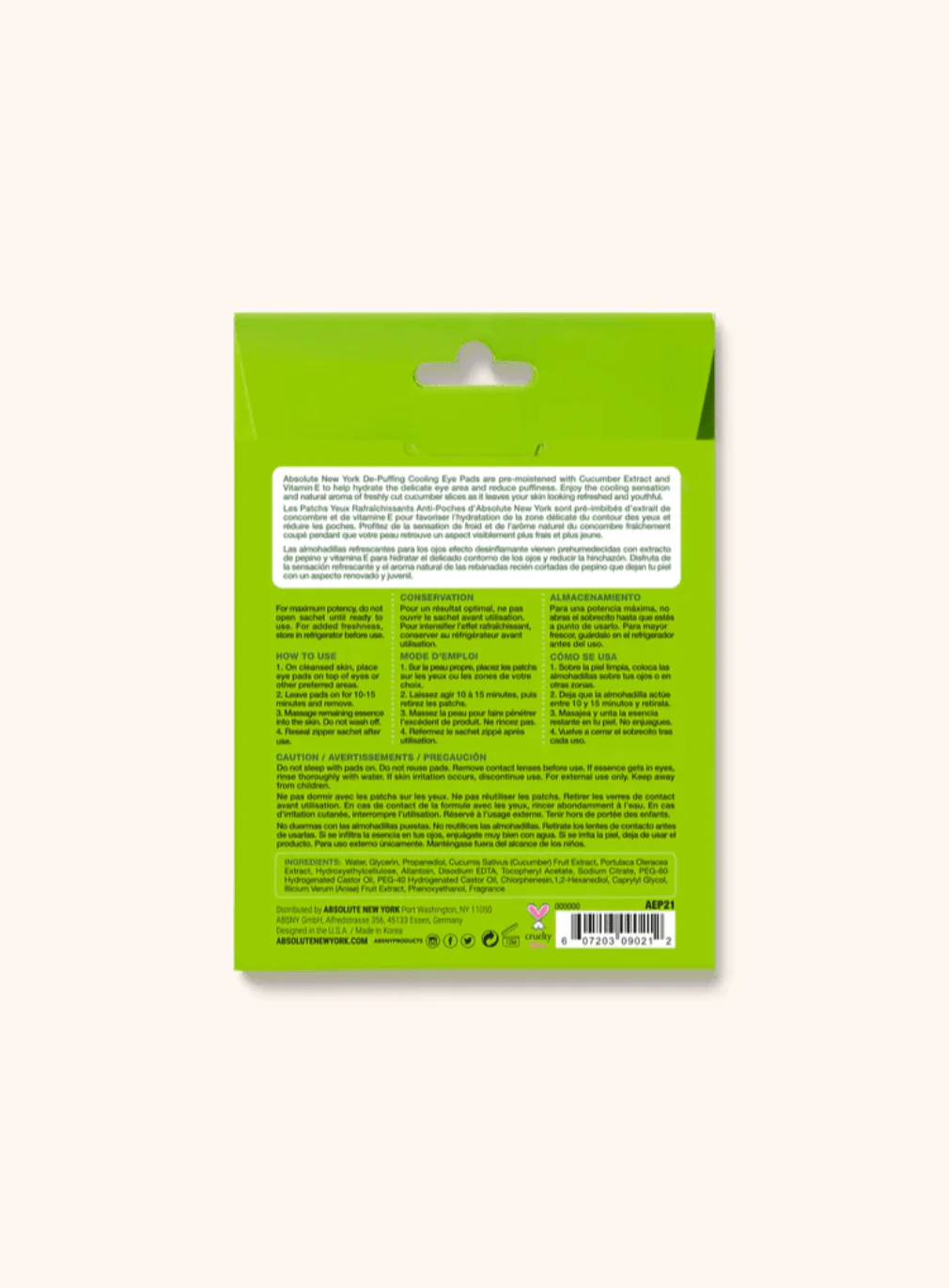 Absolute New York Exfoliating & Cooling Eye Pads – 16 Pads - Image 3