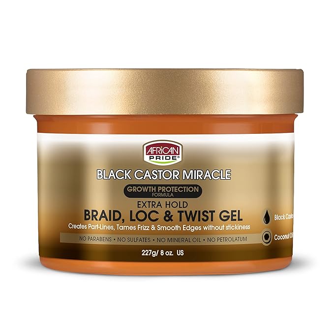 African Pride Black Castor Miracle Extra Hold Gel - 8 oz