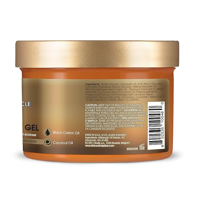 African Pride Black Castor Miracle Extra Hold Gel - 8 oz - Image 2