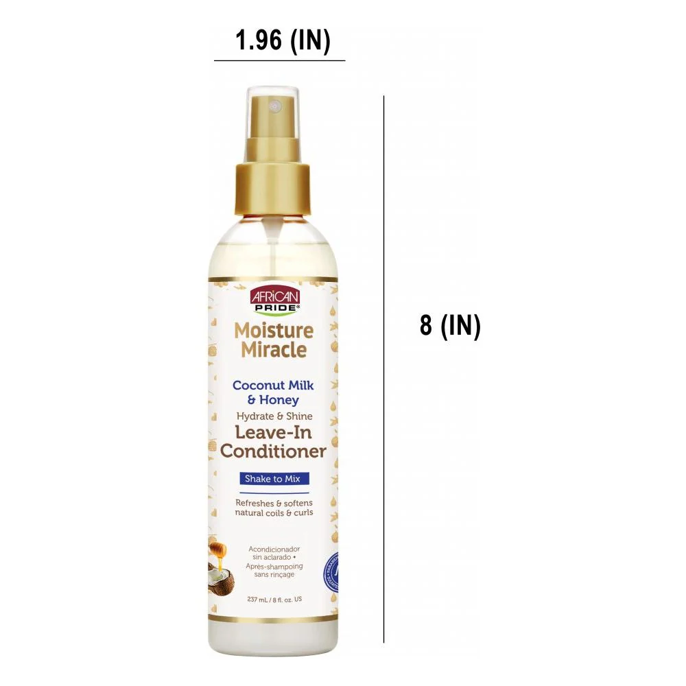 African Pride Moisture Miracle Leave-In Conditioner – Coconut Milk & Honey – 8 fl oz - Image 5