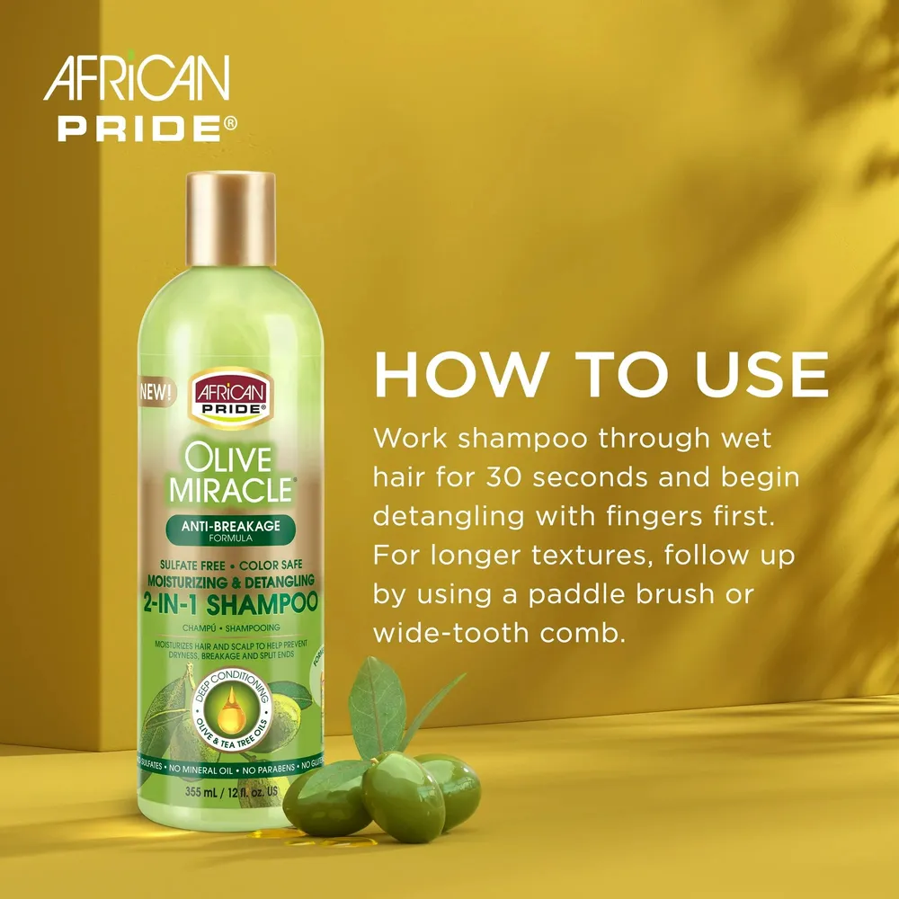 African Pride Olive Miracle Anti-Breakage 2-in-1 Shampoo and Conditioner - 12 fl oz - Image 4