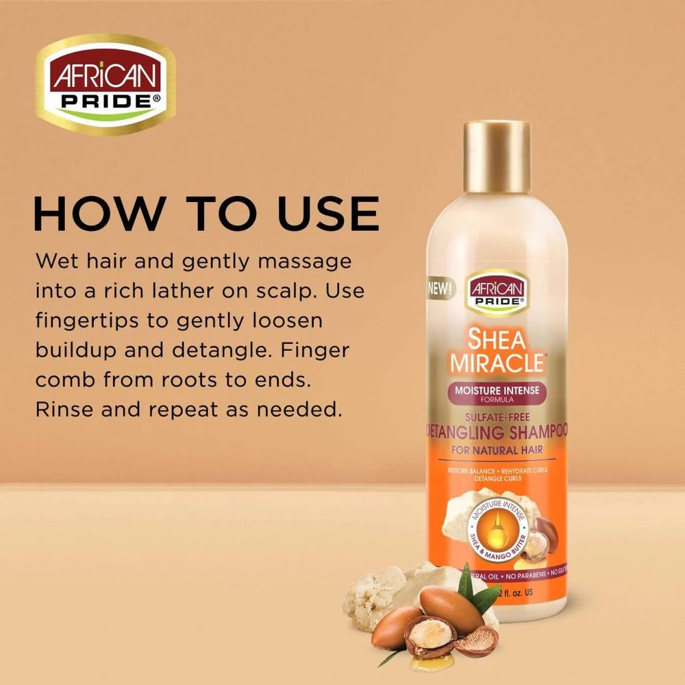 African Pride Shea Miracle Detangling Shampoo โ 12 oz - Image 4