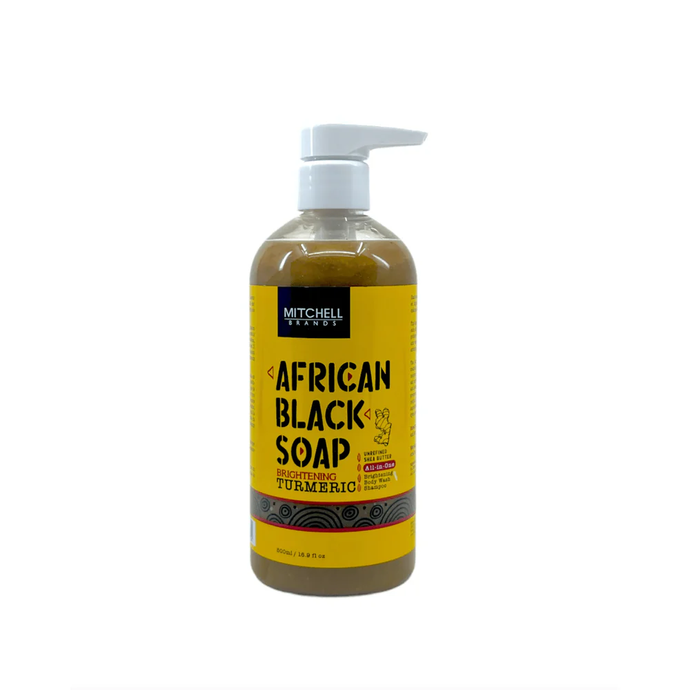African Black Liquid Soap with Turmeric – 500ml - Image 2