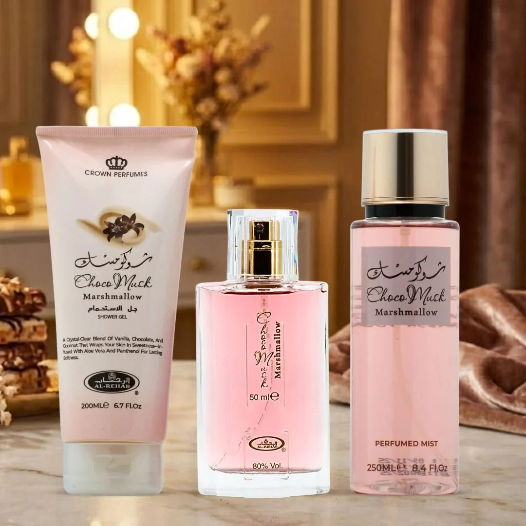 Al Rehab Choco Musk 3-Piece Perfume Gift Set - Image 11