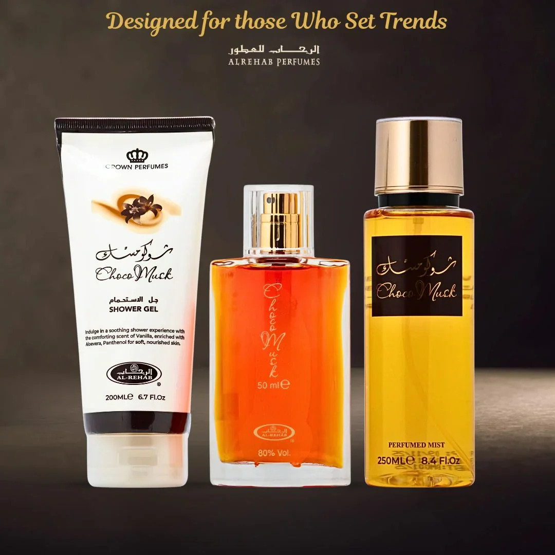 Al Rehab Choco Musk 3-Piece Perfume Gift Set - Image 6
