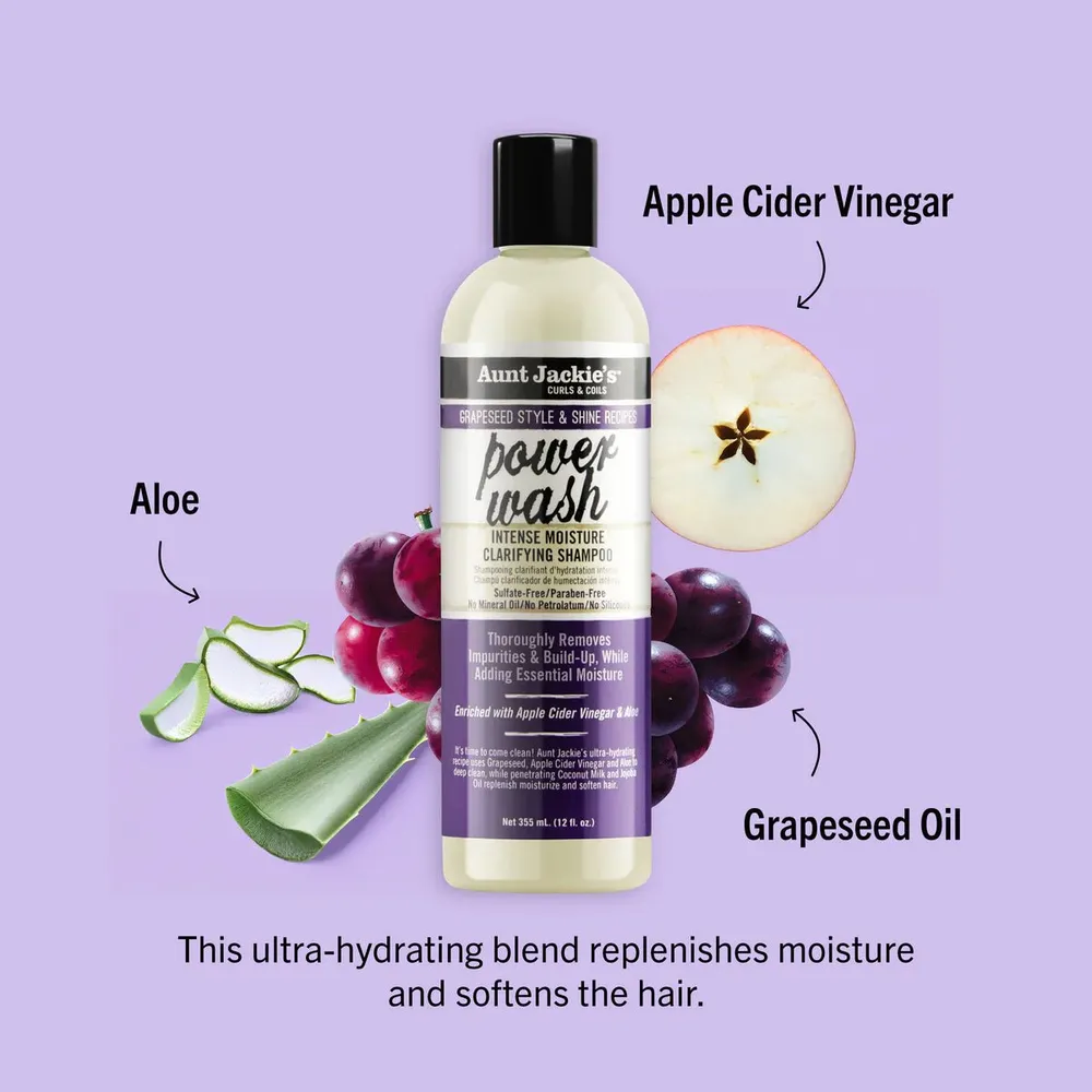 Aunt Jackie’s Grapeseed Power Wash Shampoo - 12 oz - Image 5