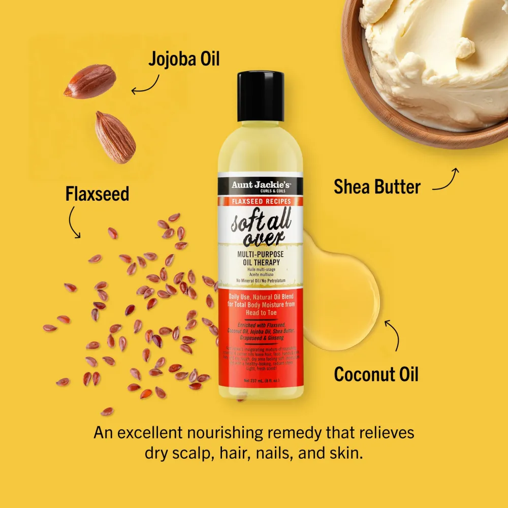 Aunt Jackie's Soft All Over Multi-Purpose Oil – 8 fl oz - Image 2