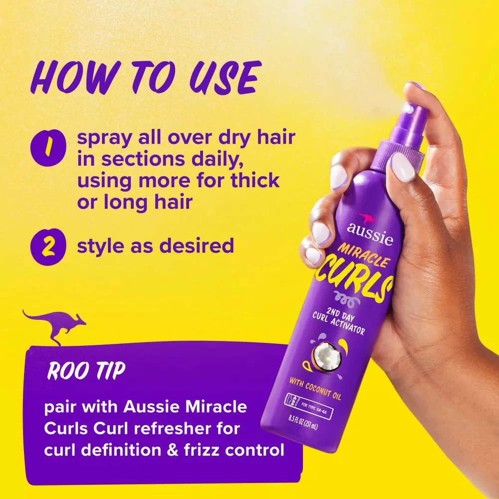 Aussie Miracle Curls 2nd Day Curl Activator – 8.5oz - Image 5