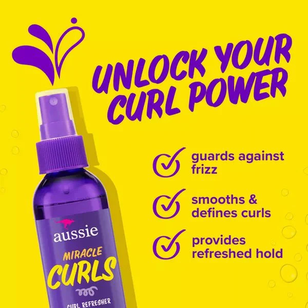 Aussie Miracle Curls Co-Wash, Curl Cream & Refresher Spray Gel Set - Image 9
