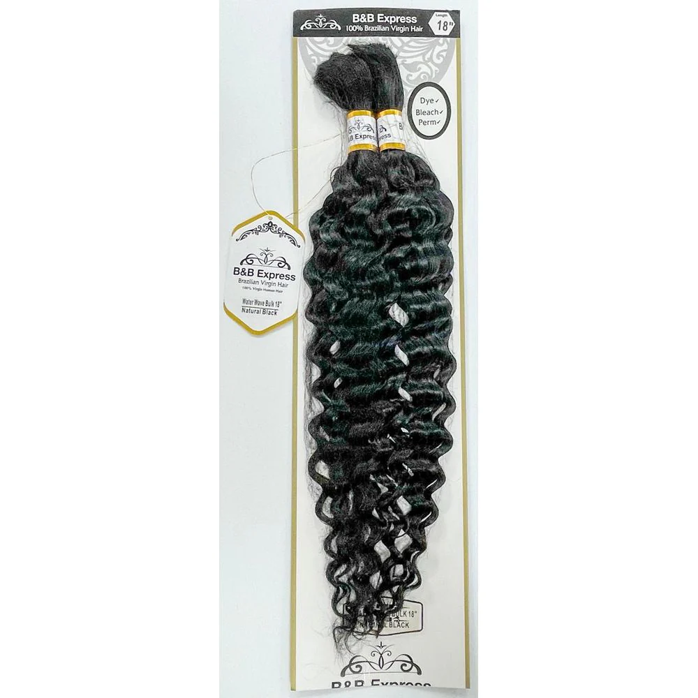 B&B Express 100% Virgin Human Hair Bulk Extensions for Braiding - Deep Wave - Image 2