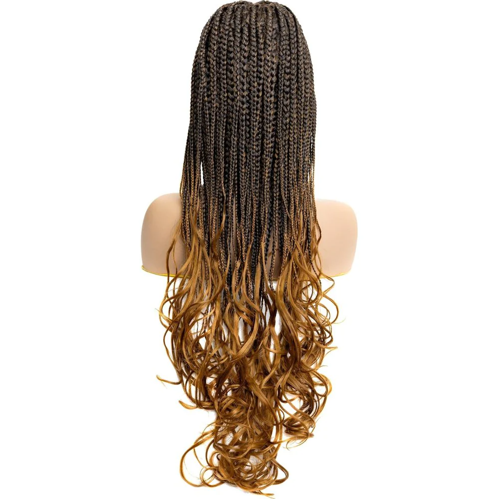B & B Knotless Synthetic Braided Full Lace Wig - Micro Boho French Curl - Image 13