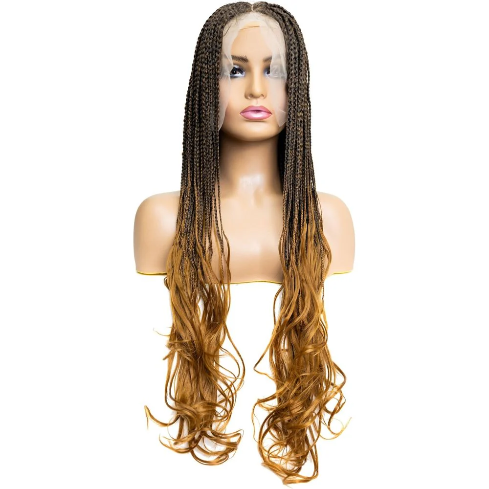 B & B Knotless Synthetic Braided Full Lace Wig - Micro Boho French Curl - Image 15