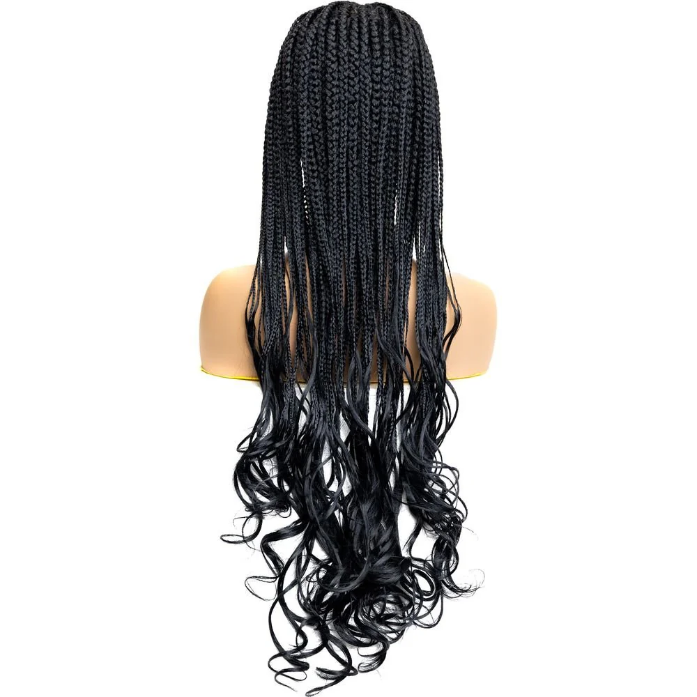 B & B Knotless Synthetic Braided Full Lace Wig - Micro Boho French Curl - Image 6