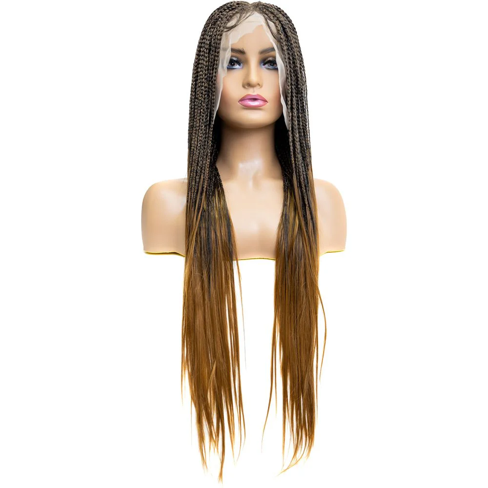 B & B Knotless Synthetic Braided Full Lace Wig - Micro Boho Silky Straight 30" - Image 16