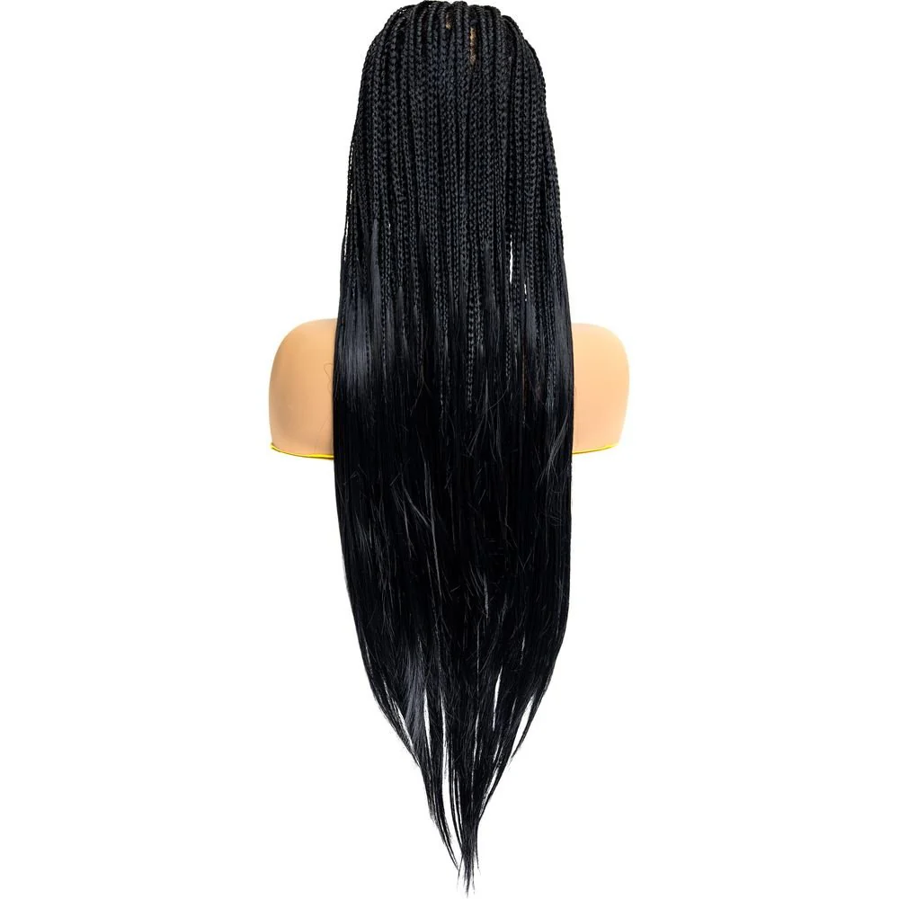 B & B Knotless Synthetic Braided Full Lace Wig - Micro Boho Silky Straight 30" - Image 3