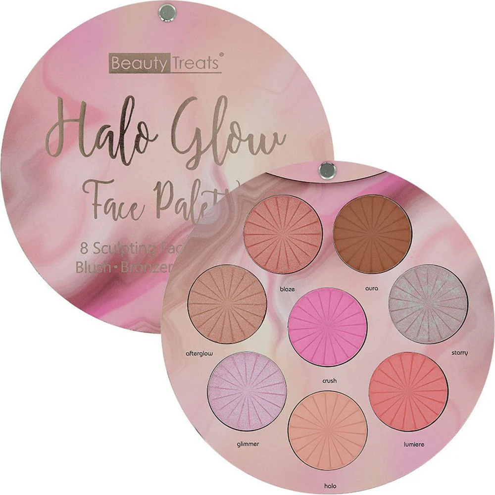 Beauty Treats Halo Glow Face Palette – Highlight, Blush & Bronze in One 36g - Image 3