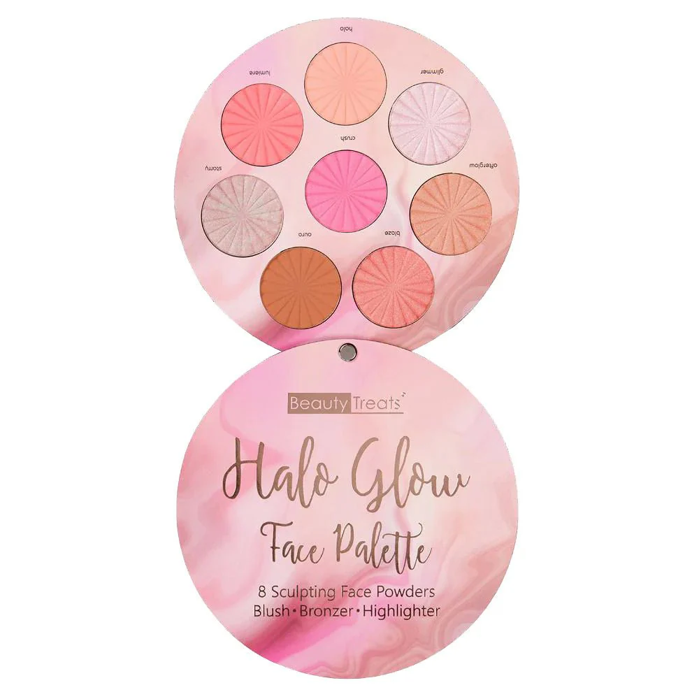 Beauty Treats Halo Glow Face Palette – Highlight, Blush & Bronze in One 36g - Image 4