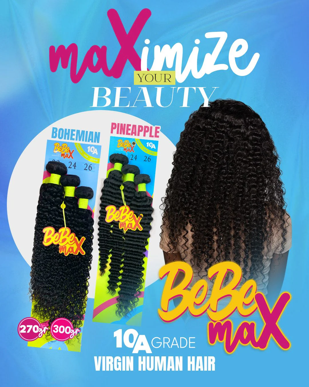 BeBe MAX 100% Virgin Human Hair Multipack 10A - Pineapple Wave - Image 3