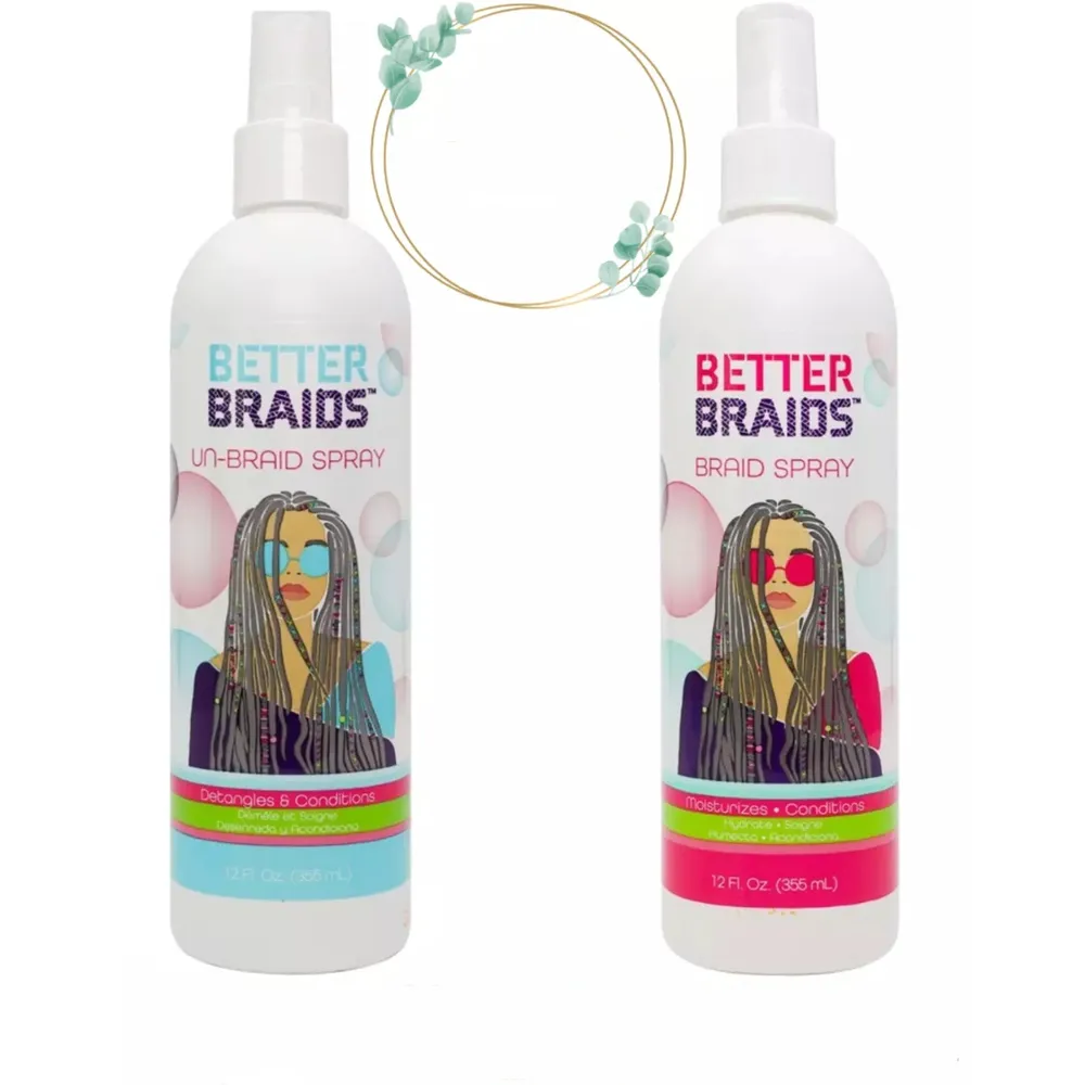 Better Braids Braid Spray Collection – Braid Spray & Un‑Braid Spray – 12 oz