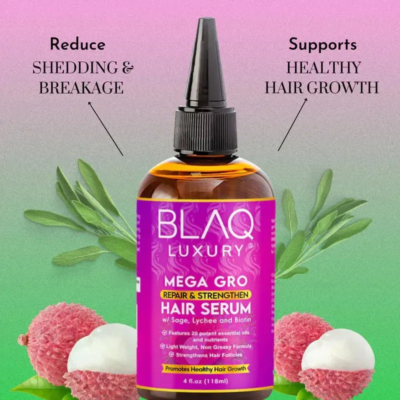 Blaq Luxury Mega Gro Repair and Strengthen Hair Serum 4oz - Image 4