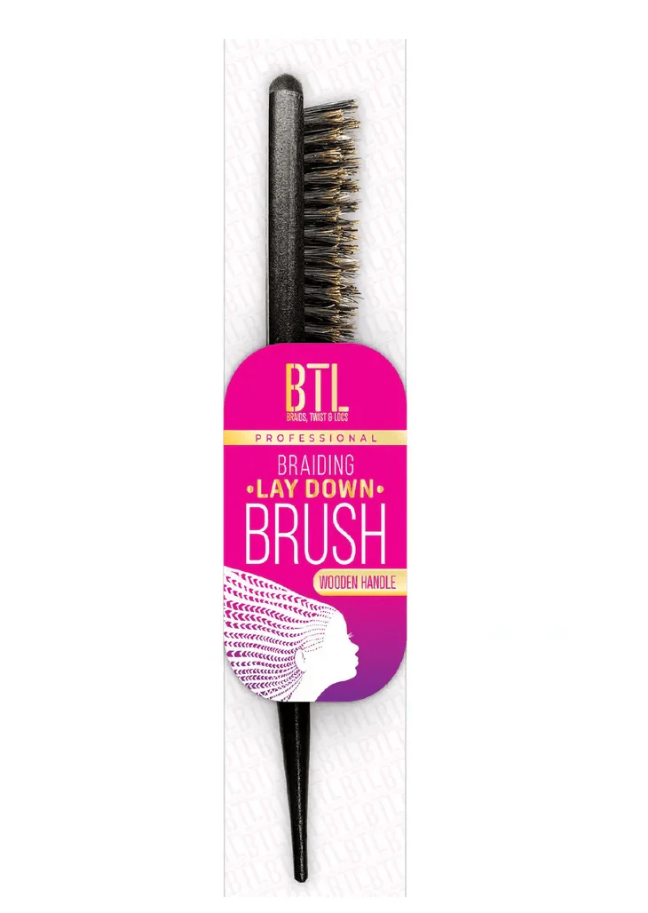 BTL Braiding Lay Down Brush with Wooden Handle