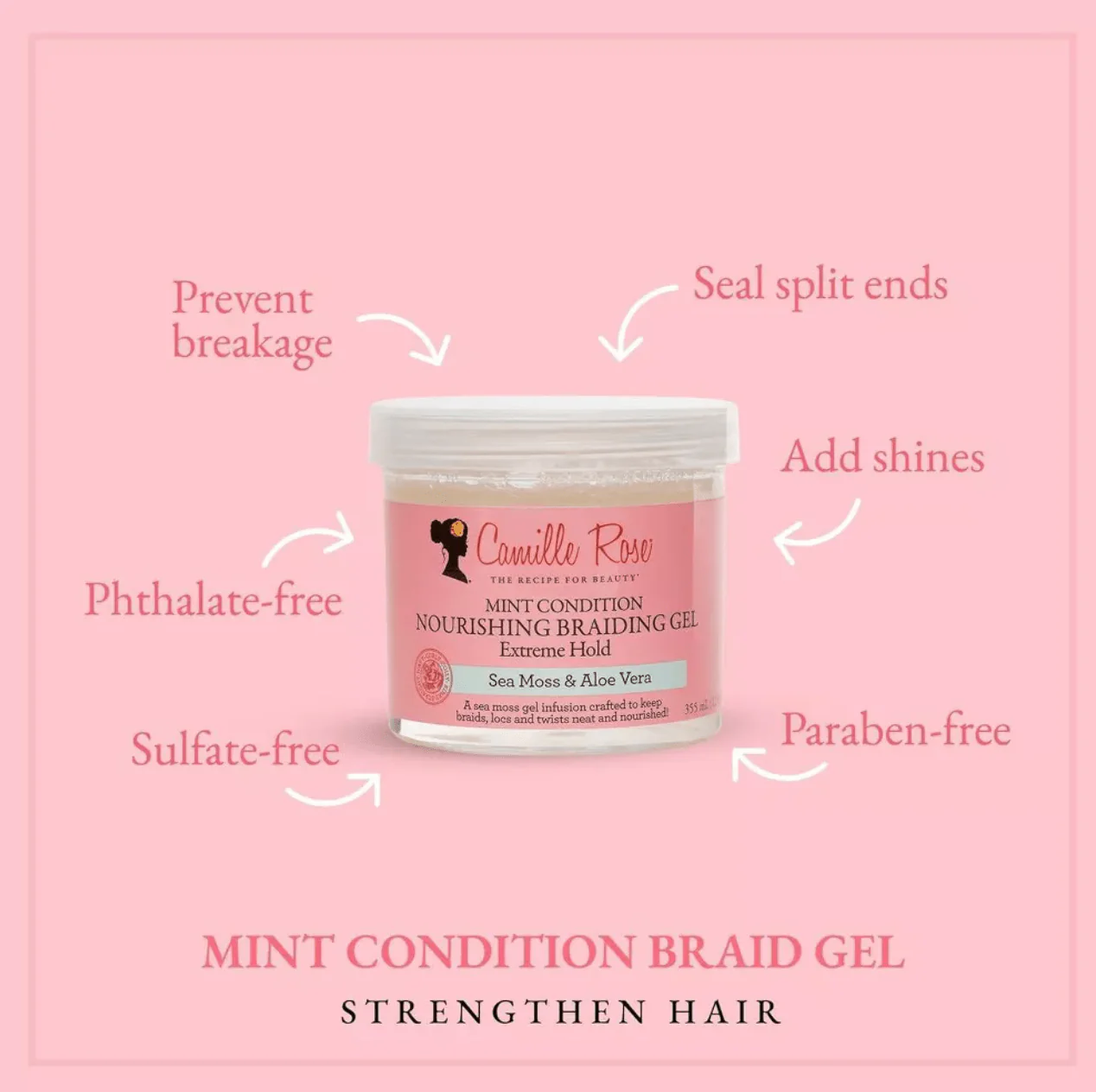 Camille Rose Mint Braiding Hair Gel – 12 oz - Image 5