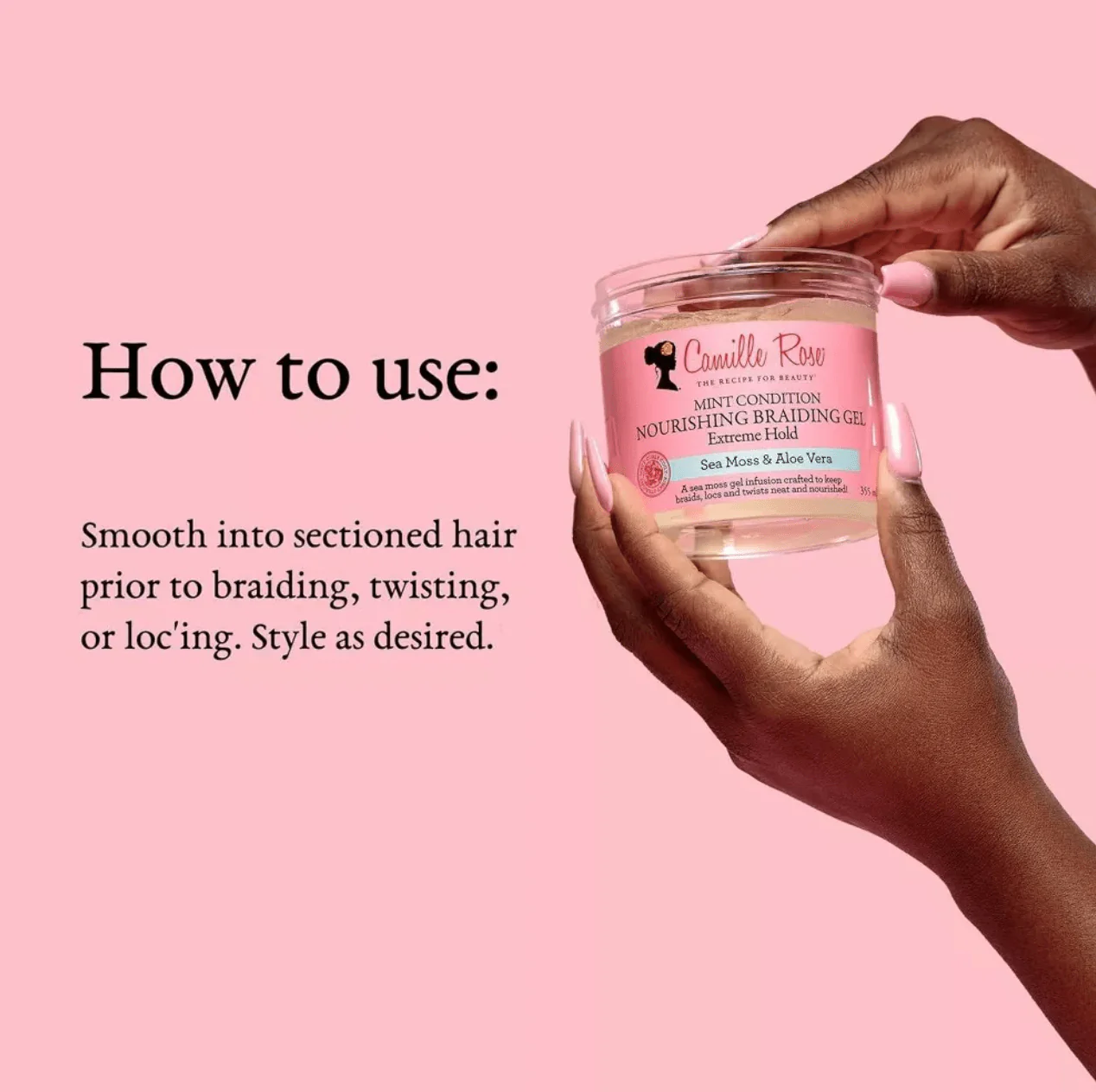 Camille Rose Mint Braiding Hair Gel – 12 oz - Image 6