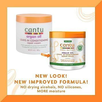 Cantu Shea Butter Argan Oil Leave-In Conditioner Repair Cream 16oz - Image 2