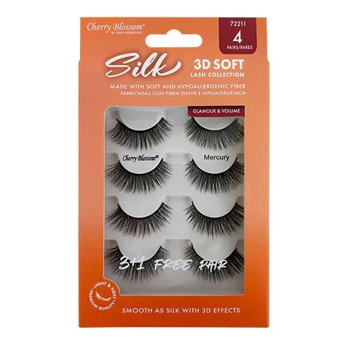 Cherry Blossom Silk 3D Soft Eyelashes – 3+1 Free Pairs - Image 3