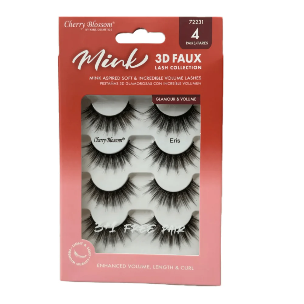 Cherry Blossom Silk 3D Soft Eyelashes – 3+1 Free Pairs - Image 4