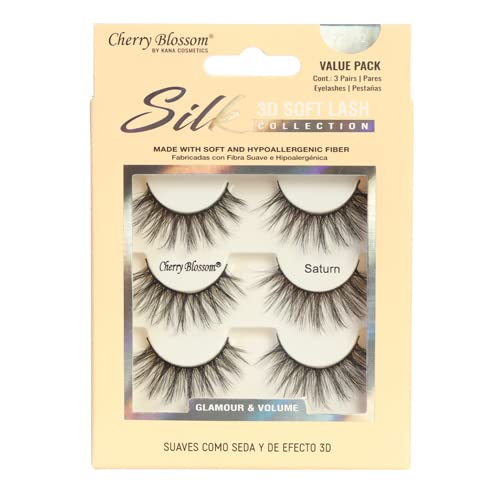 Cherry Blossom Silk 3D Soft Eyelashes – 3 Pairs - Image 3