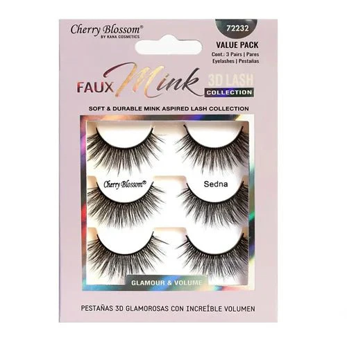 Cherry Blossom Silk 3D Soft Eyelashes – 3 Pairs - Image 5