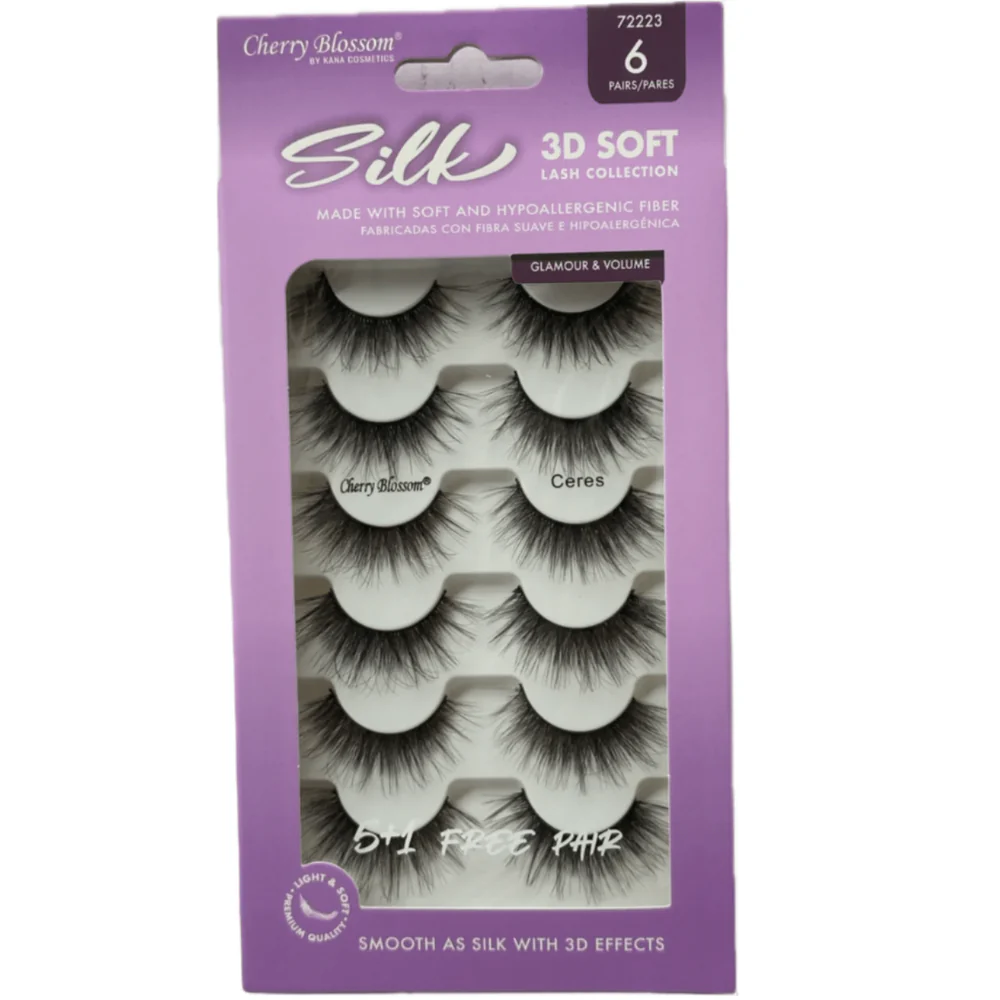 Cherry Blossom Silk 3D Soft Eyelashes – 5+1 Free Pair - Image 4