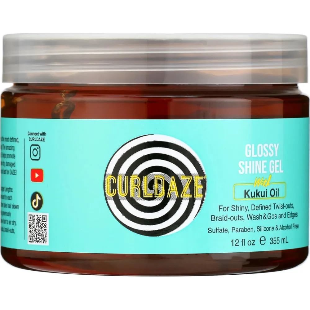 CurlDaze Shine Gel with Kukui Oil – 12 fl oz