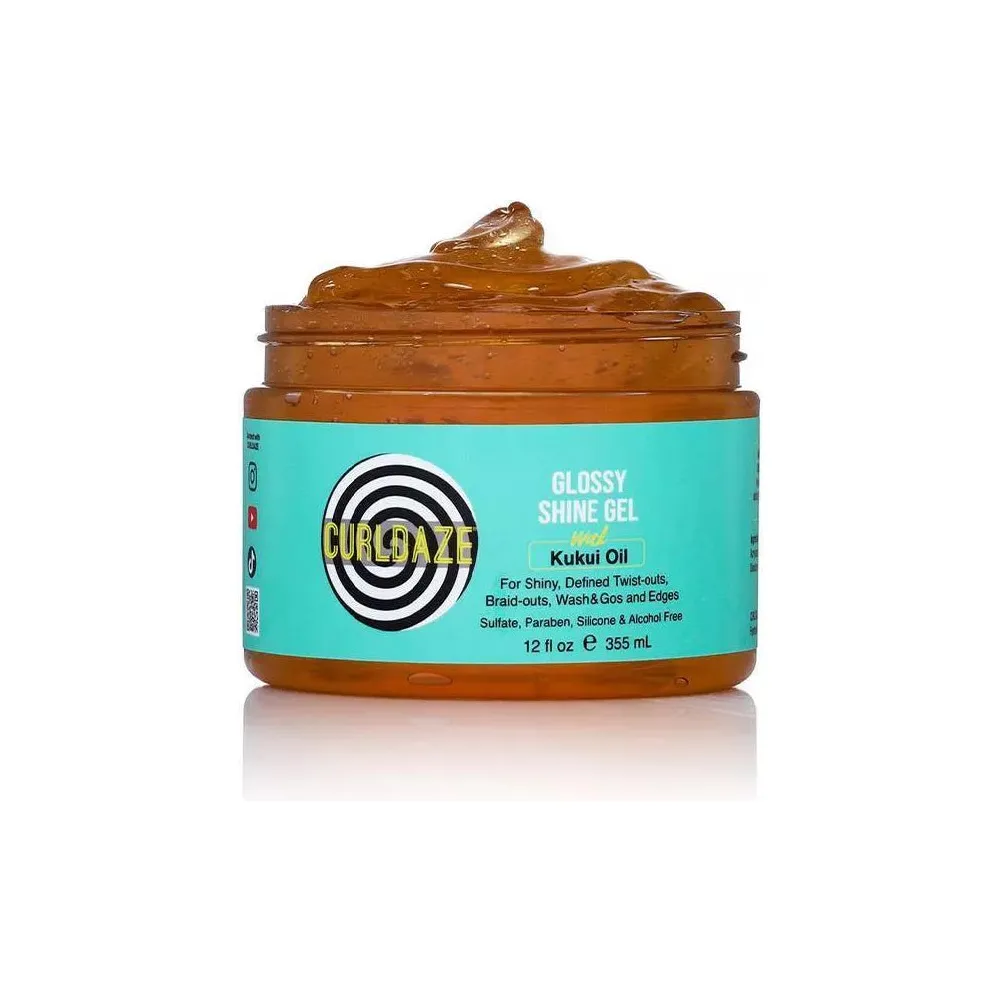 CurlDaze Shine Gel with Kukui Oil – 12 fl oz - Image 4