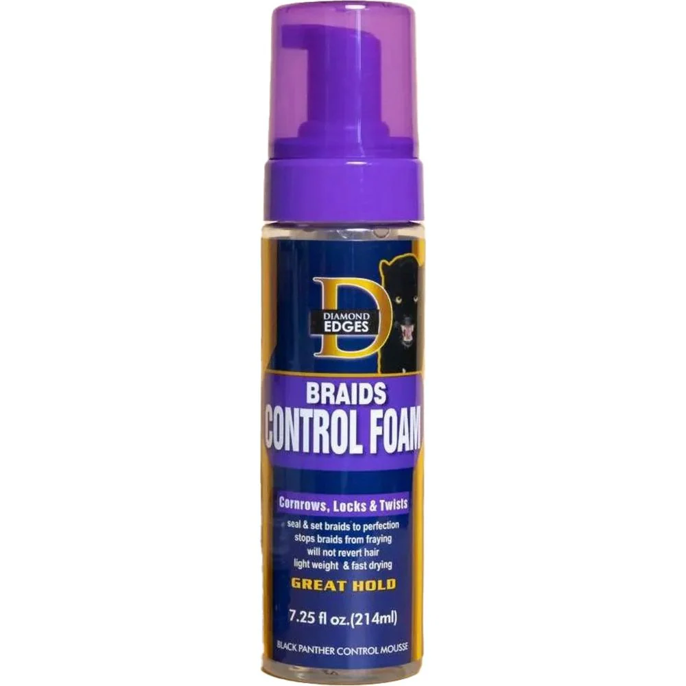 Diamond Edges Black Panther Braids Control Foam – 7.25 fl oz - Image 2