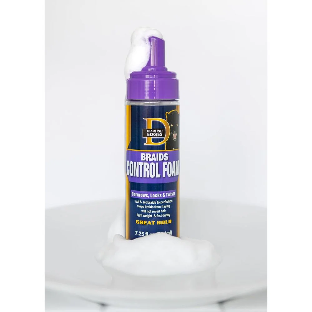 Diamond Edges Black Panther Braids Control Foam – 7.25 fl oz - Image 5