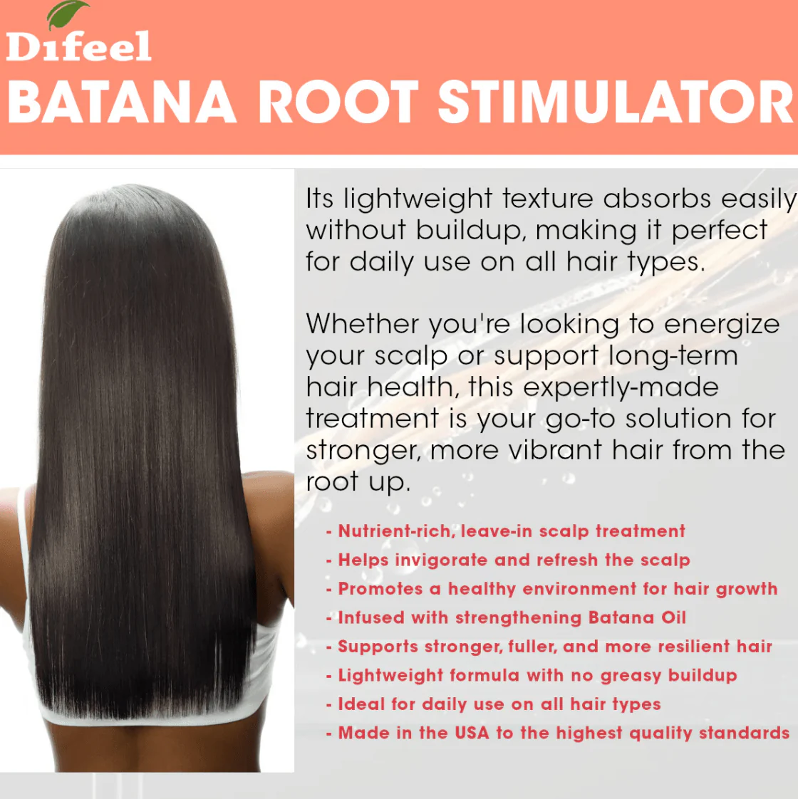 Difeel Batana Hair Oil & Root Stimulator – 2.5 oz - Image 8