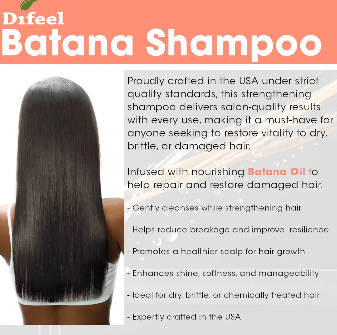 Difeel Batana Shampoo & Conditioner – 12 oz - Image 3