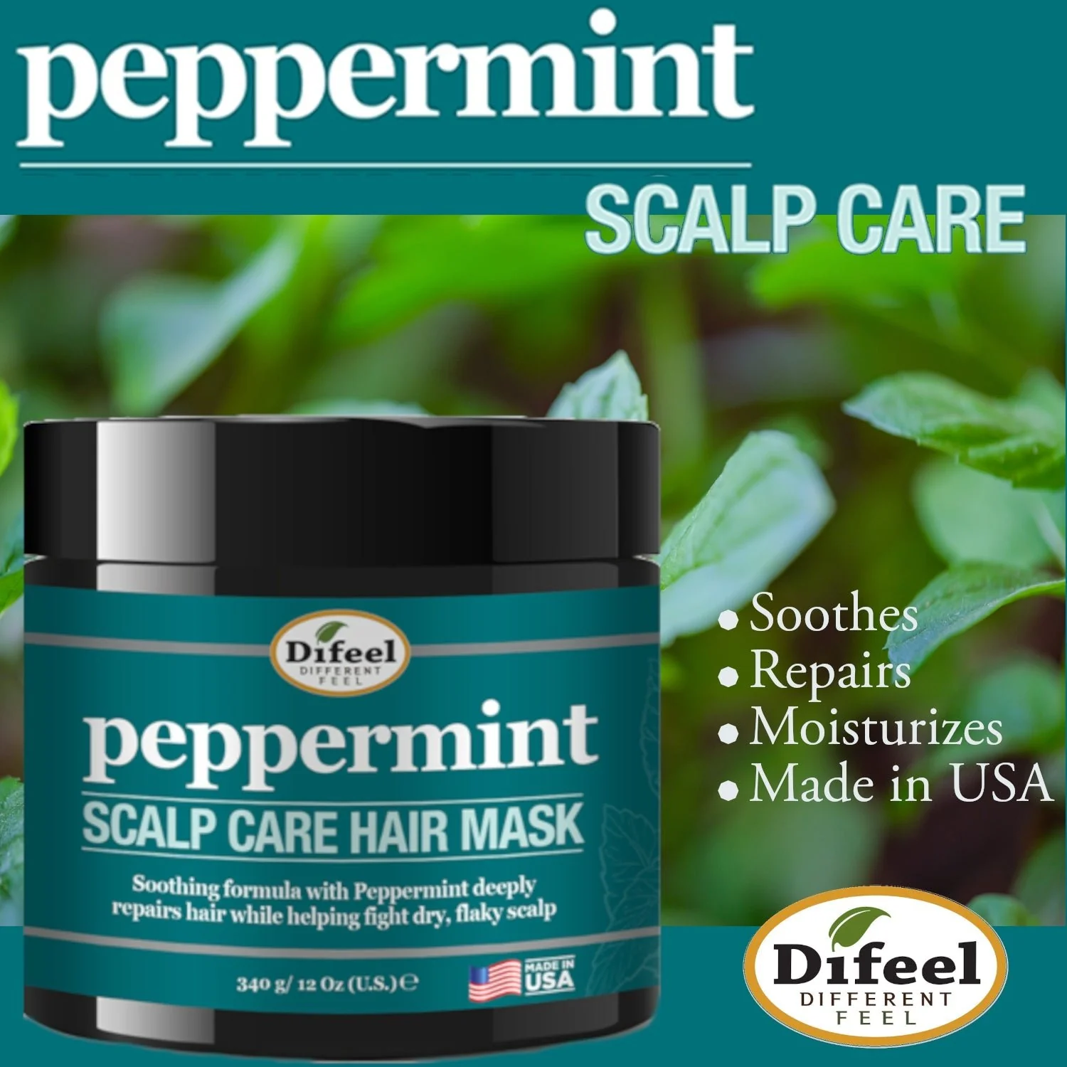Difeel Peppermint Scalp Care Hair Mask – 12 oz - Image 5
