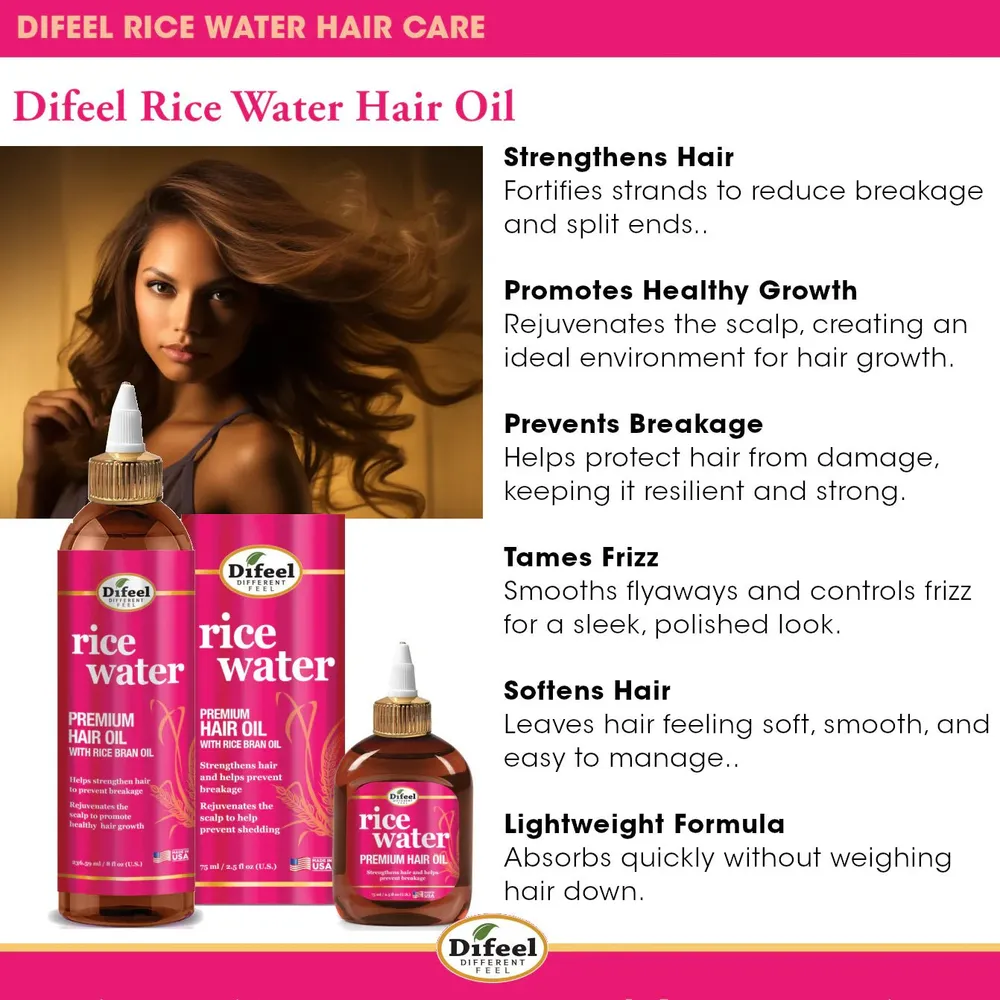 Difeel Rice Water Premium Hair Oil β 8 oz - Image 4