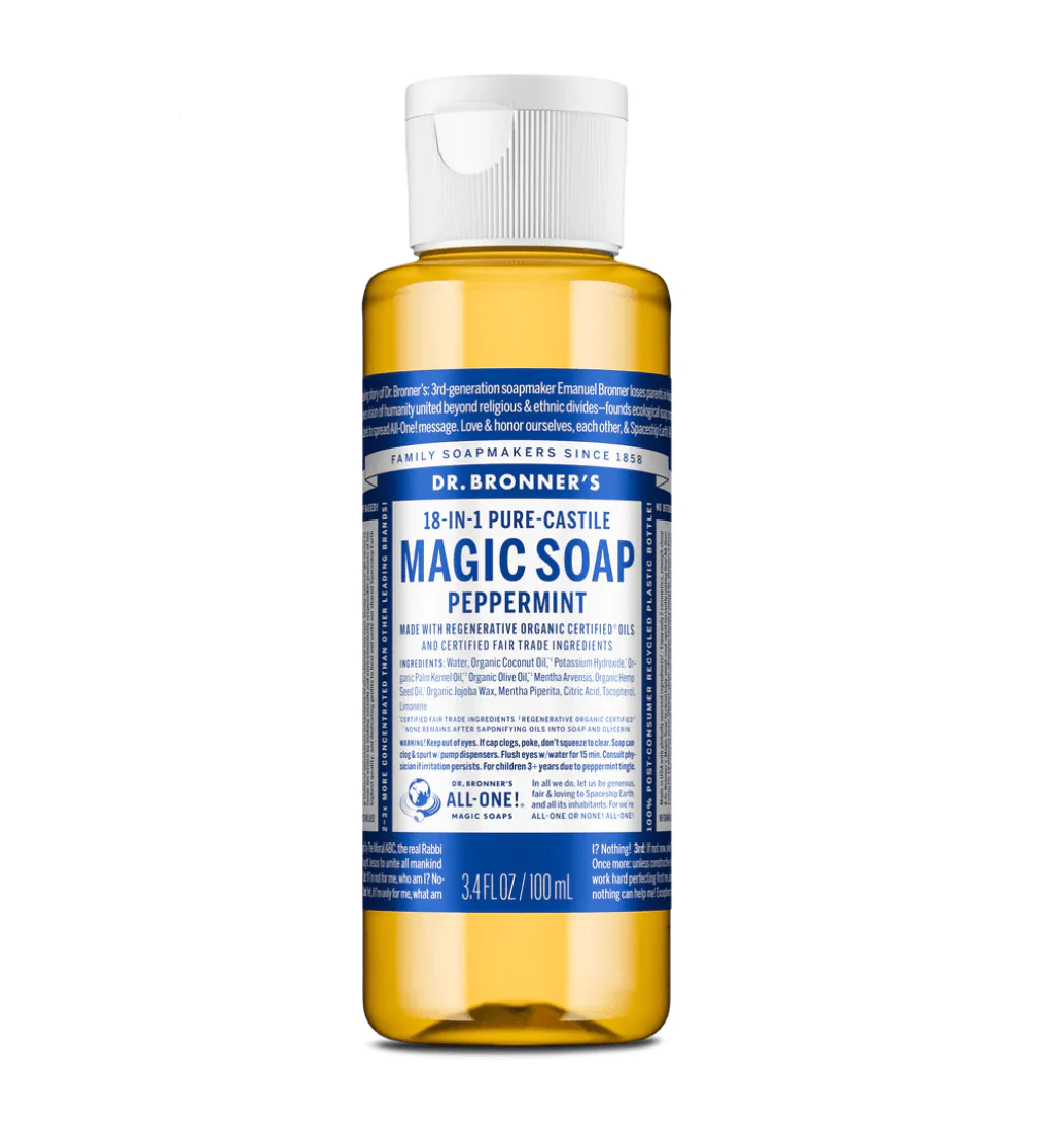 Dr. Bronner’s Pure-Castile Liquid Soap – 3.2oz