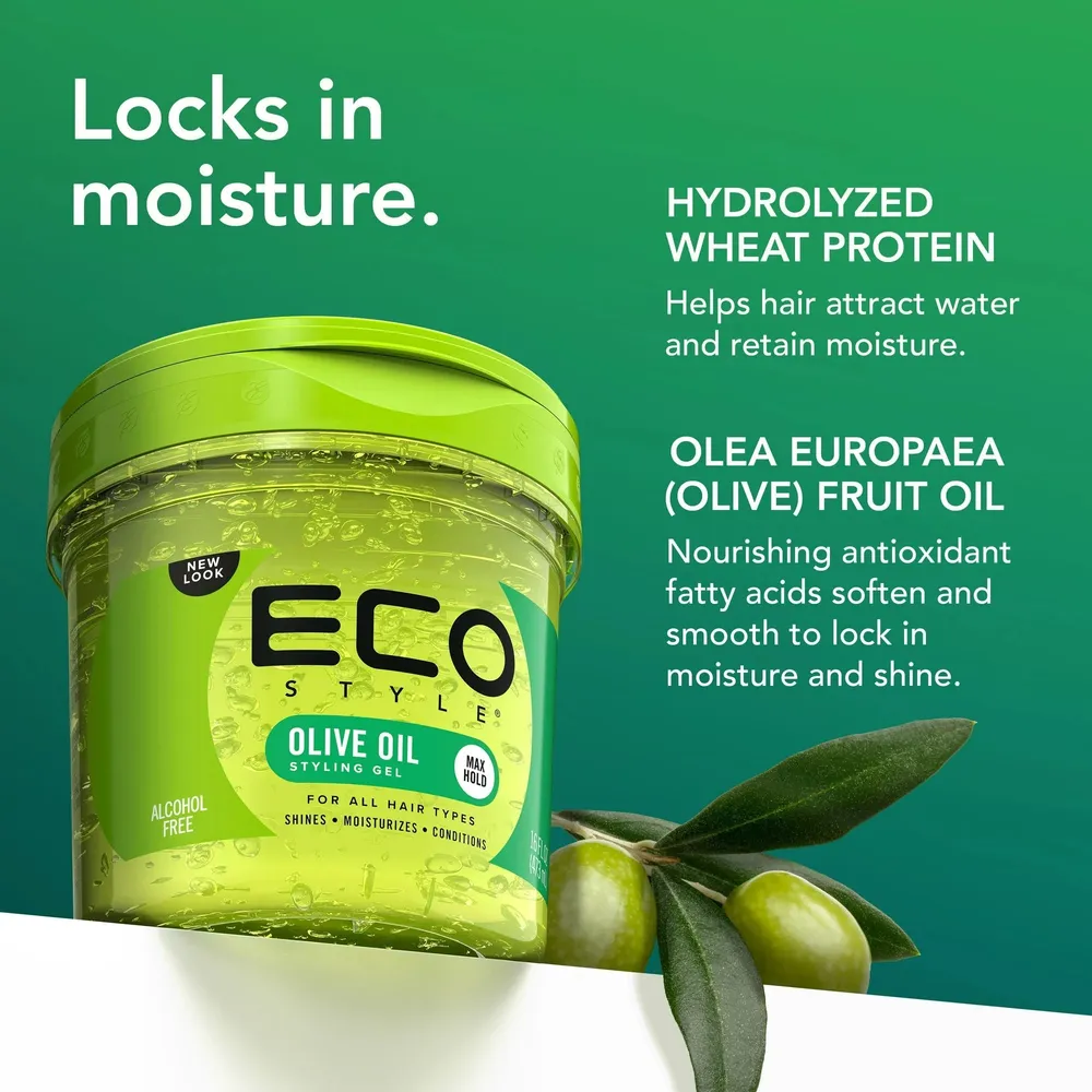 Eco Style Olive Oil Hair Styling Gel - Max Hold - Image 7