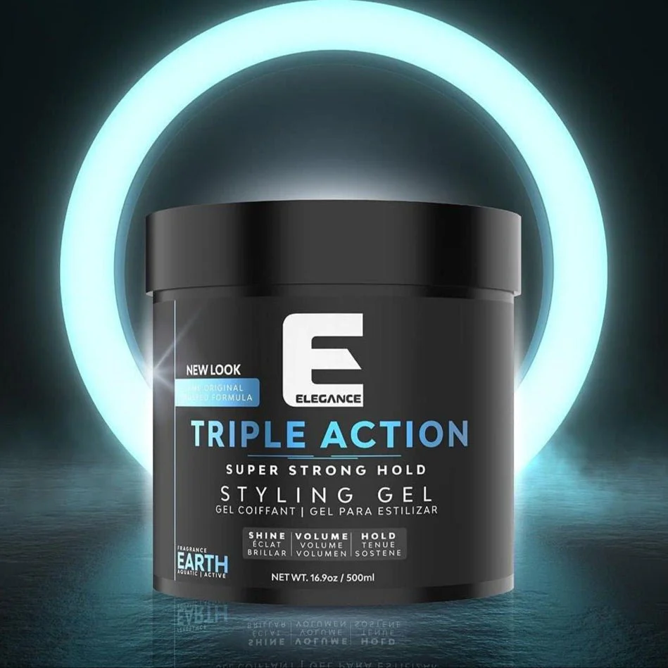 Elegance Triple Action Hair Gel – Manly Fragrance – 8.8oz/16.9oz - Image 2