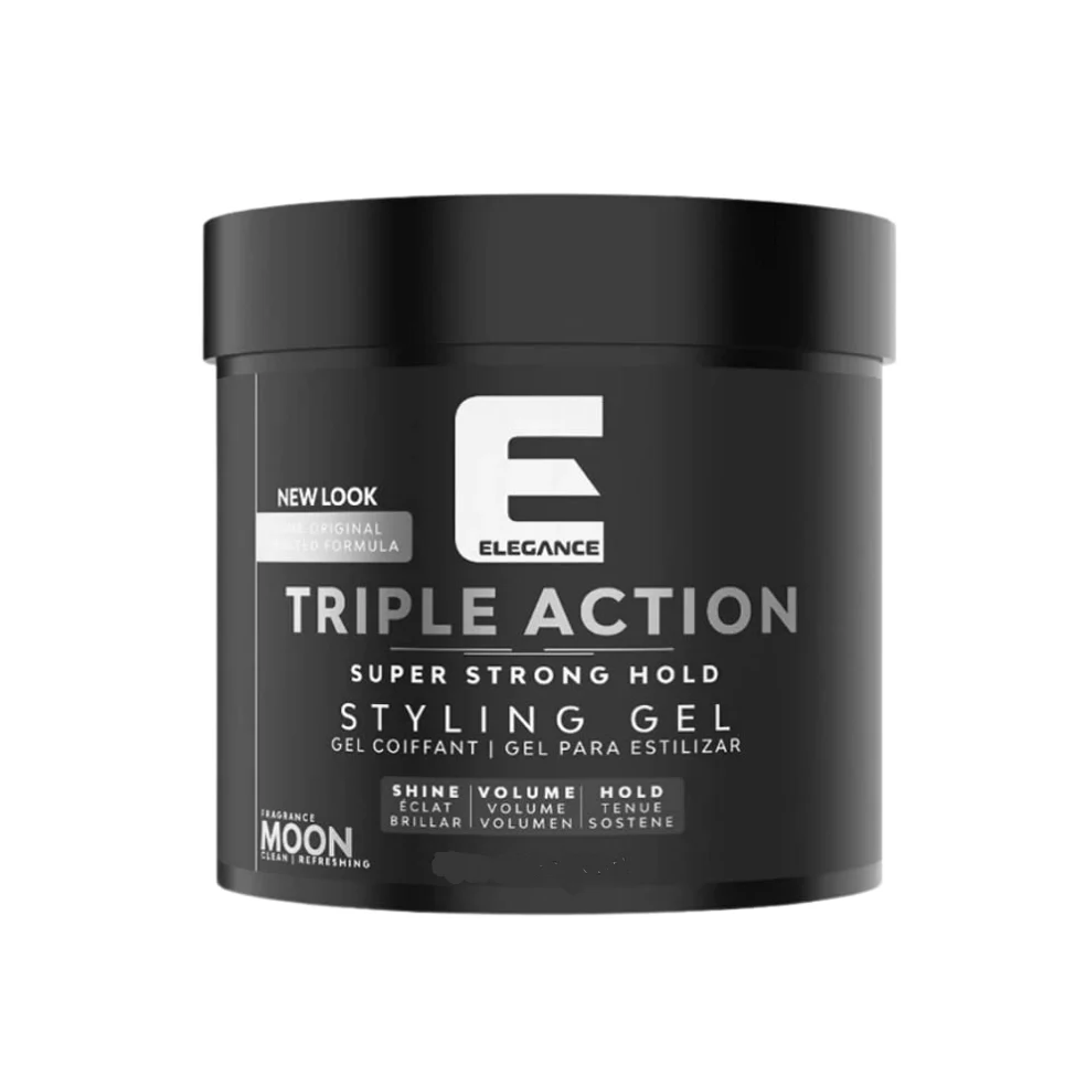 Elegance Triple Action Hair Gel – Manly Fragrance – 8.8oz/16.9oz - Image 4
