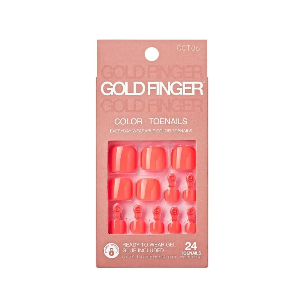 Gold Finger Solid Color Toenails – Gel-Look Press-On Pedicure - Image 5