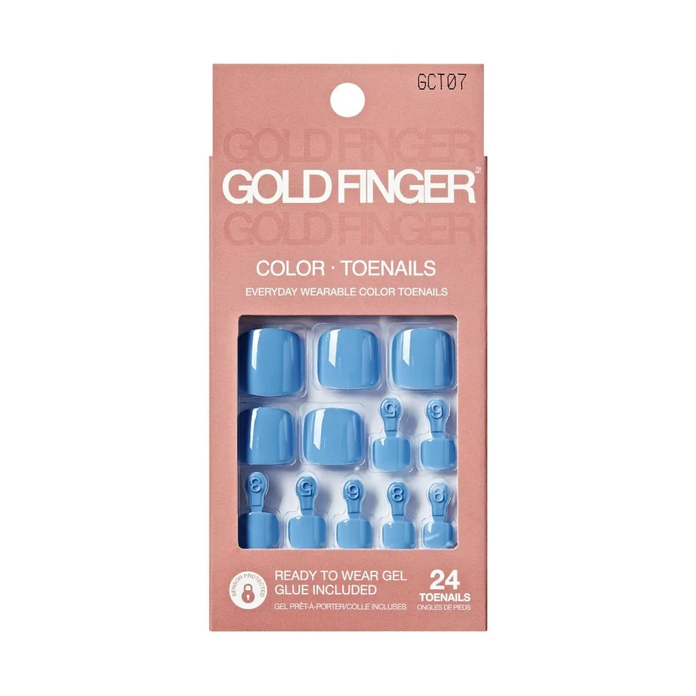 Gold Finger Solid Color Toenails – Gel-Look Press-On Pedicure - Image 6