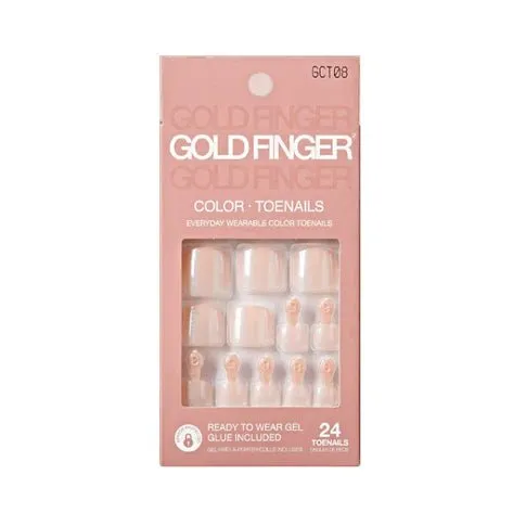 Gold Finger Solid Color Toenails – Gel-Look Press-On Pedicure - Image 7